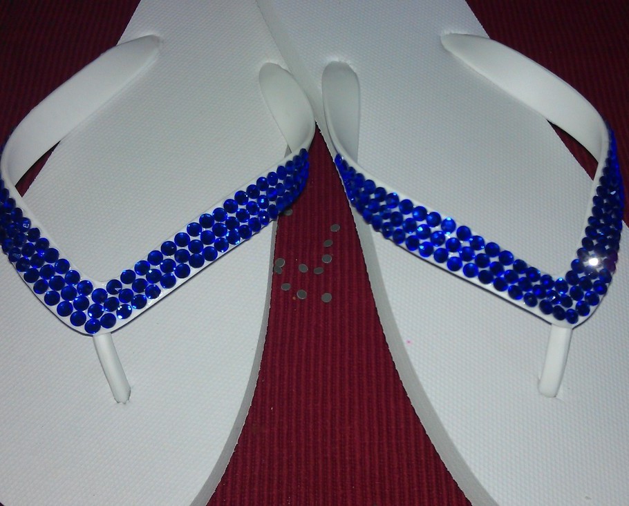 Custom Made Sparkle Swarovski Rhinestone Flip Flops ~ Wedding Style ...