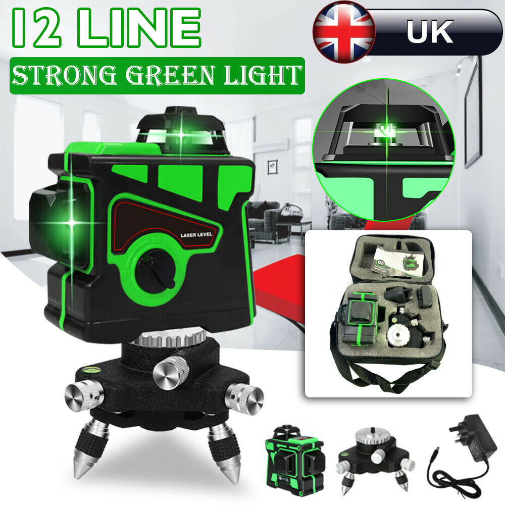 WAKYME 12 Lines Green Laser Level 3D Self-Leveling 360 Horizontal Vertical Cross
