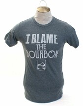 Body Rags Gray Blame the Bourbon Short Sleeve Crew Loungewear Shirt Men&#39;... - $26.24