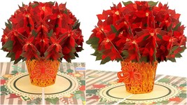 5x7 Inch Pop Up Christmas Card 3d Poinsettias Plant Greeting Cards Holid... - $45.99
