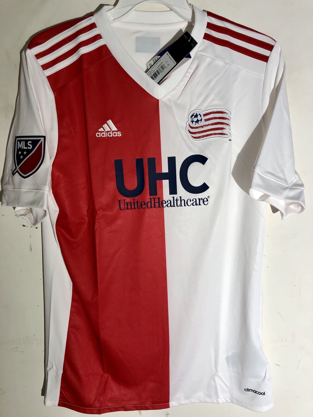 Adidas Youth MLS Jersey New England Revolution Team White Alt sz L- show orig...