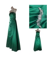 David's Bridal Green Strapless Long Ball Gown Bridal Prom Maxi Dress  Sz 8 - $23.74