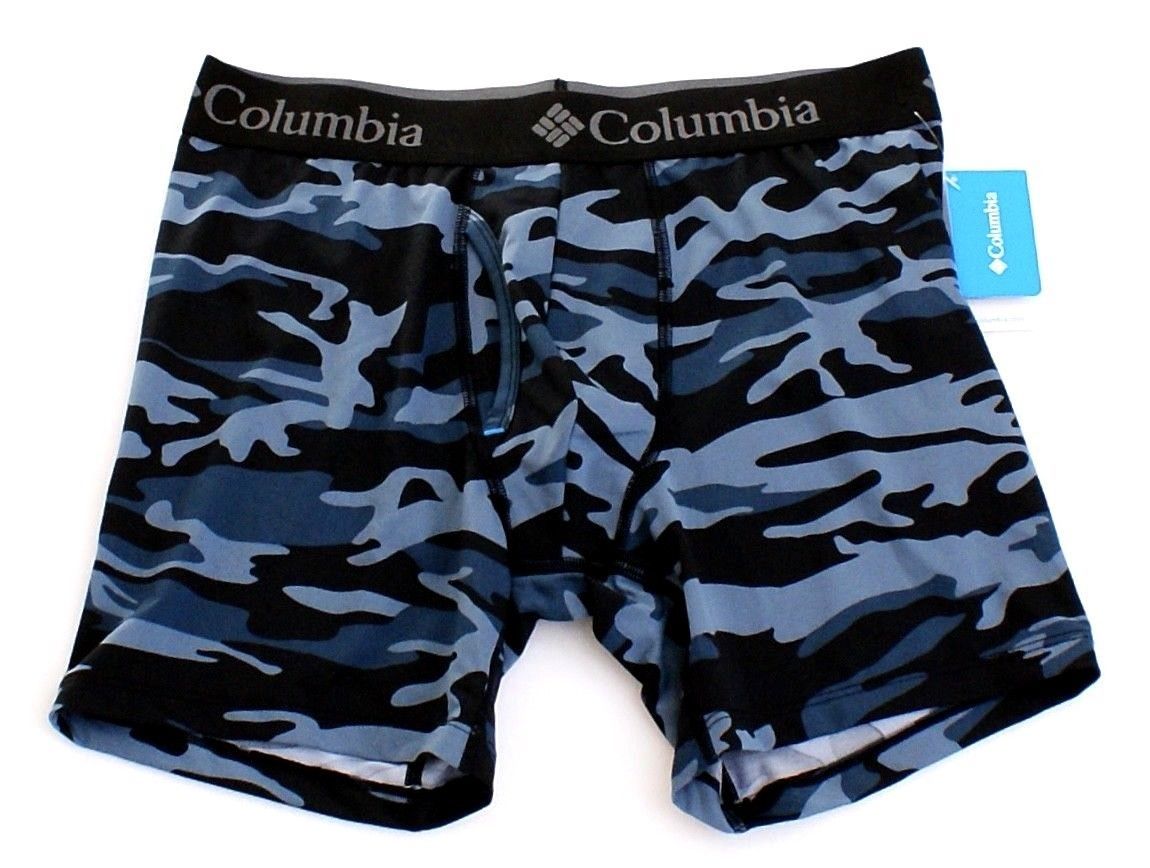 Columbia Blue Camouflage Omni Wick Athletic Boxer Brief Underwear Men's