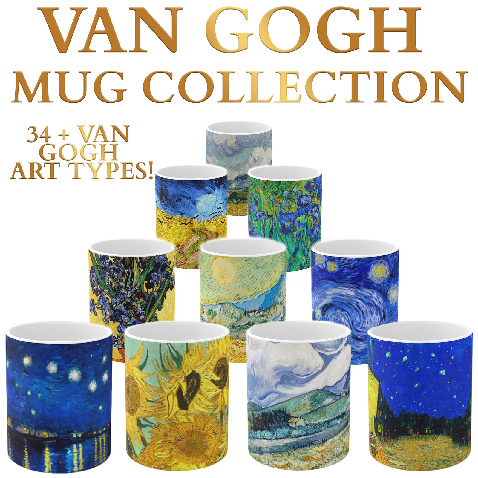 Primary image for Vincent Van Gogh Mug | Starry Night Mug Cup | Ceramic Van Gogh Coffee Mug Set 