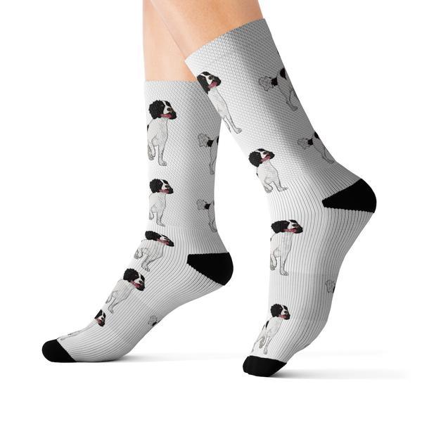 English Springer Spaniel Sublimation Socks, 3 Sizes, Ribbed Tube, 95% Polyester!