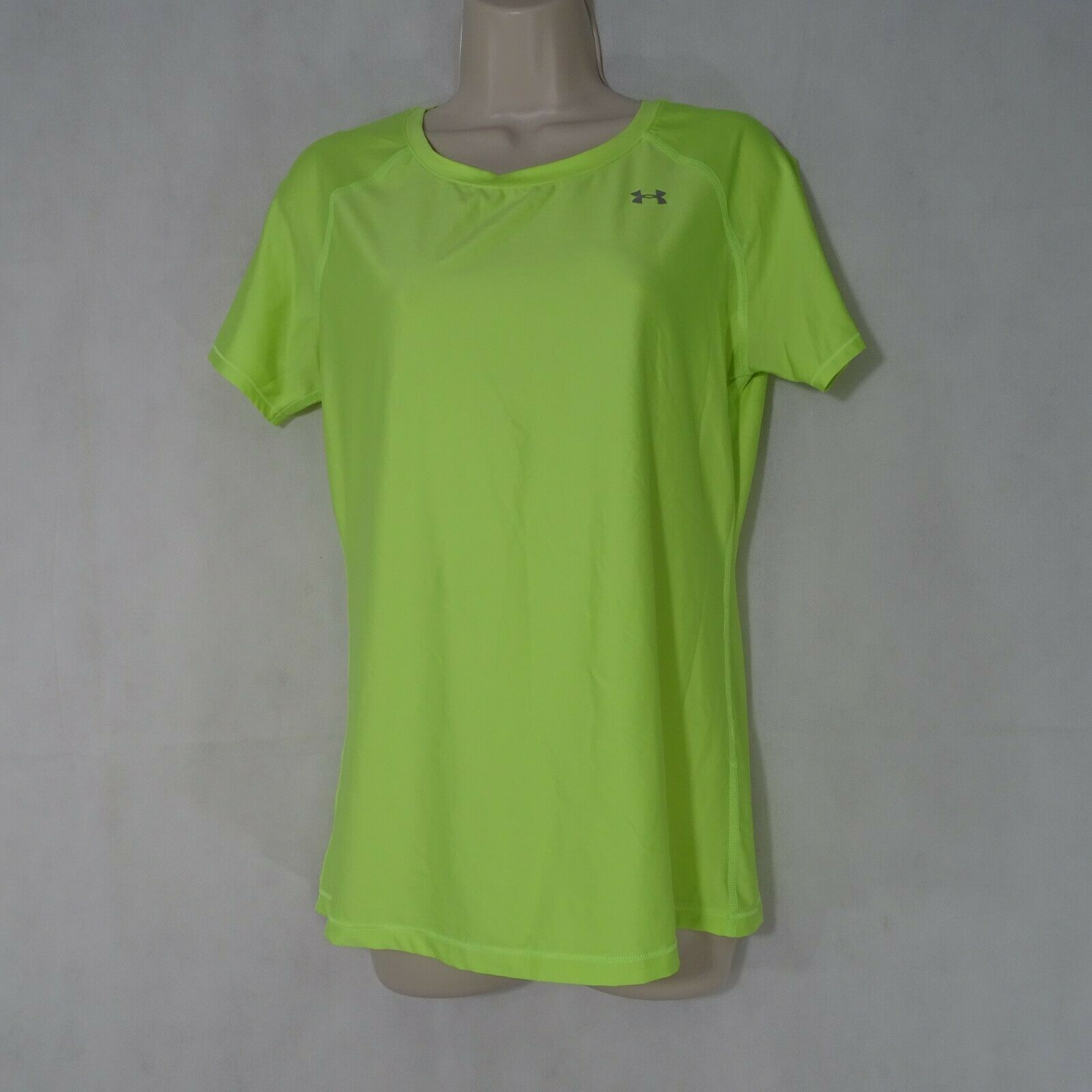 Under Armour Heat Gear Fitted Athletic Shirt Women Size M Neon Green ...