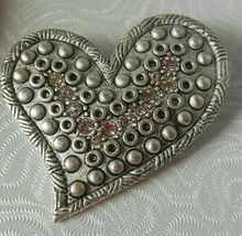 Chicos AHA Silver-tone Rhinestone Heart Brooch 2007 - $14.99