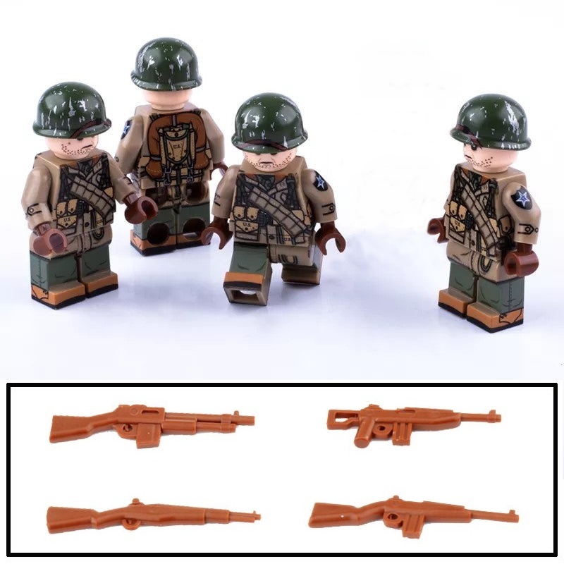 4pcs WW2 US Army The 2nd Infantry Division Minifigures Korean War (1951 ...