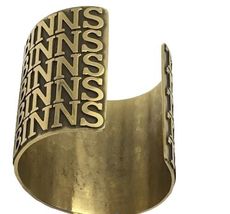 Gorgeous Gold Tone Metal TOM BINNS Logo 2.5" Wide Statement Cuff Bracelet image 12