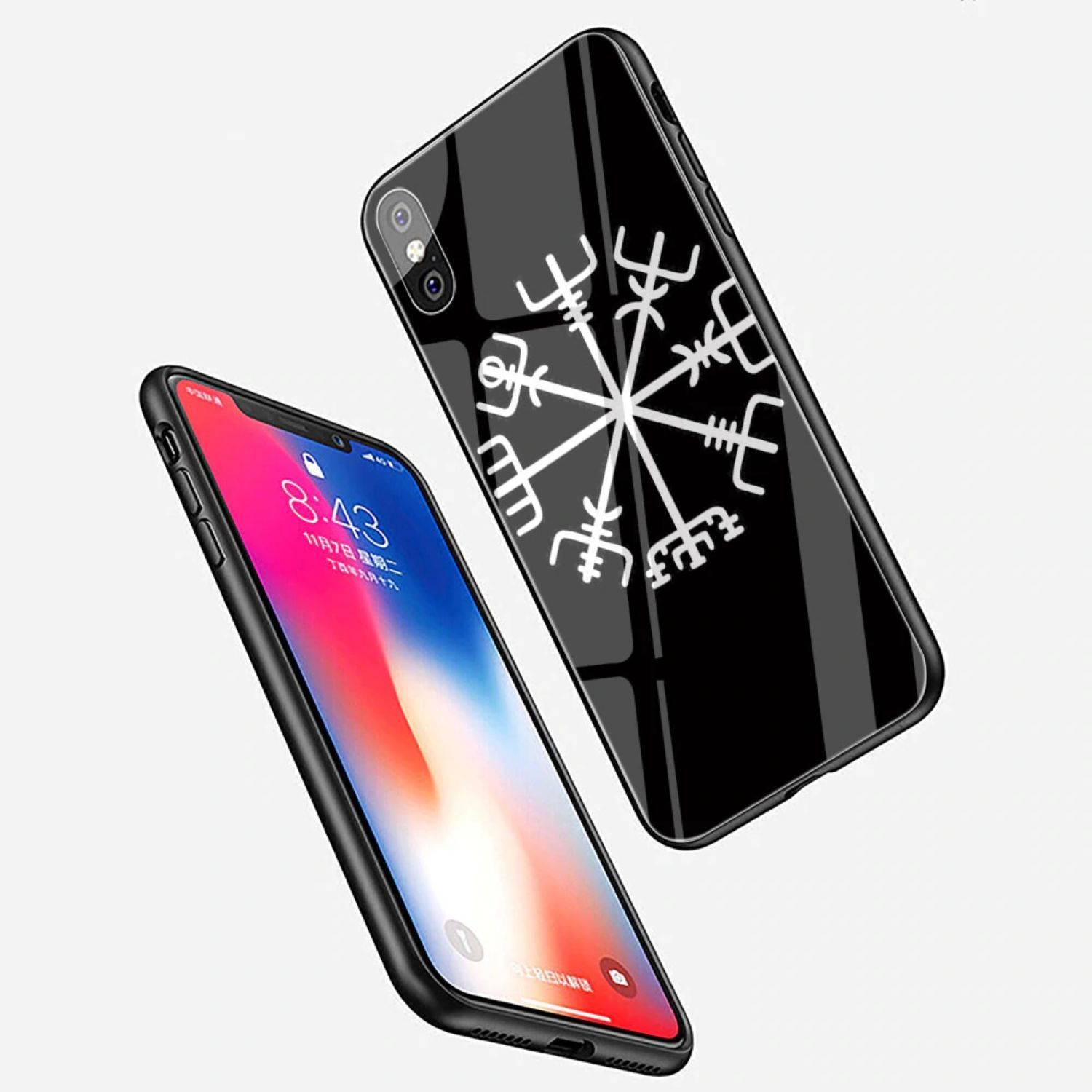 Viking Vegvisir Odin Nordic Tempered Glass Phone Case For iPhone 11 Pro ...