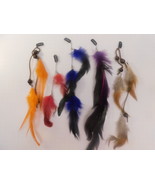 5 Asst Feather Hair Extensions Hippie Punk Bohemian Teens Rooster Tail Set - $15.83