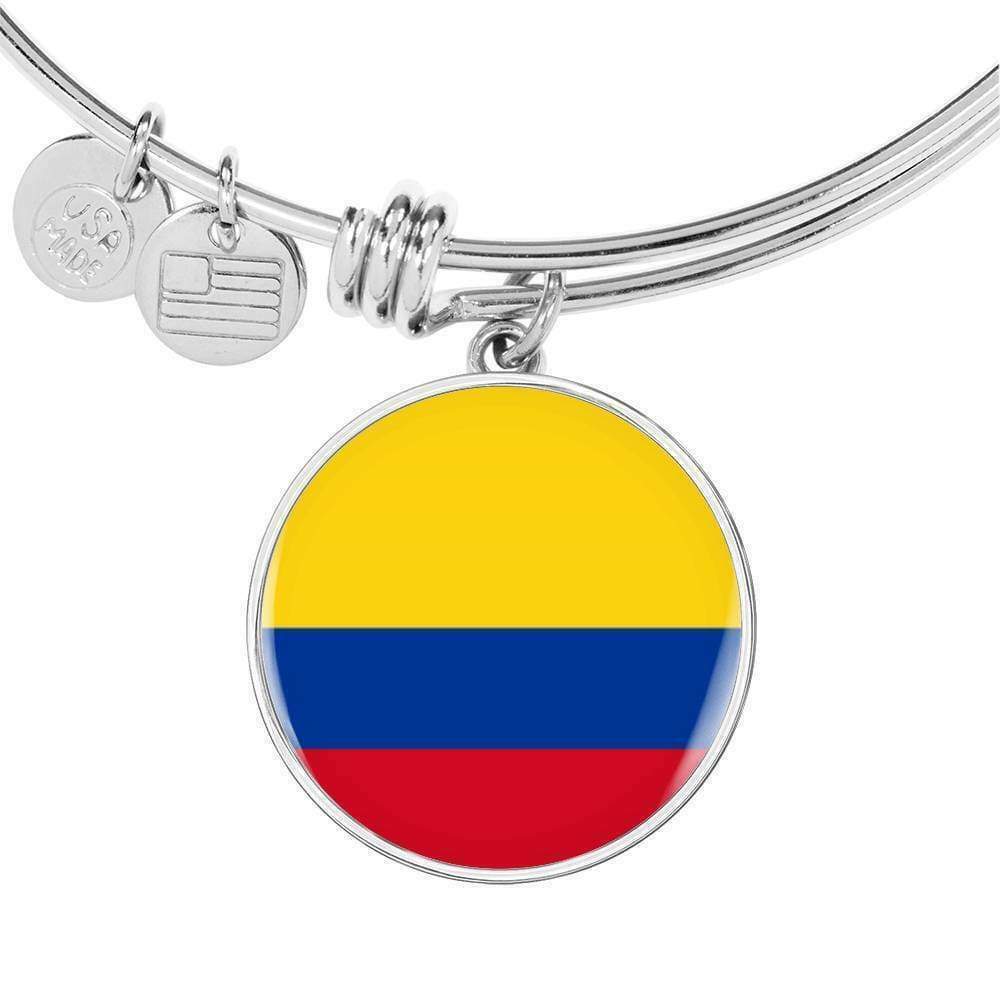 Colombia Drapeau Bracelet Acier Inoxydable Ou 18k Or Cercle Bracelet