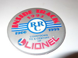 LIONEL RAILROAD CLUB INSIDE TRACK  3&quot; BUTTON 1993  - EXCELLENT SHAPE- H27 - $3.79
