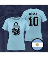 Argentina Messi Champions 3 Stars FIFA World Cup Qatar 2022 Light Blue T... - $29.99+