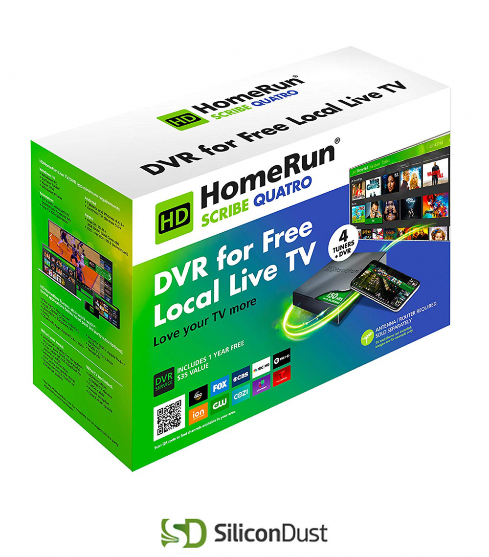 HDHomeRun® SCRIBE QUATTRO TV Tuners/DVR Package Digital Video
