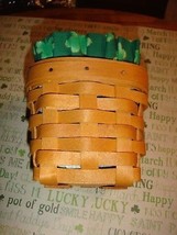 Longaberger Chives Basket With Protector And Homemade Shamrock Liner - $23.49
