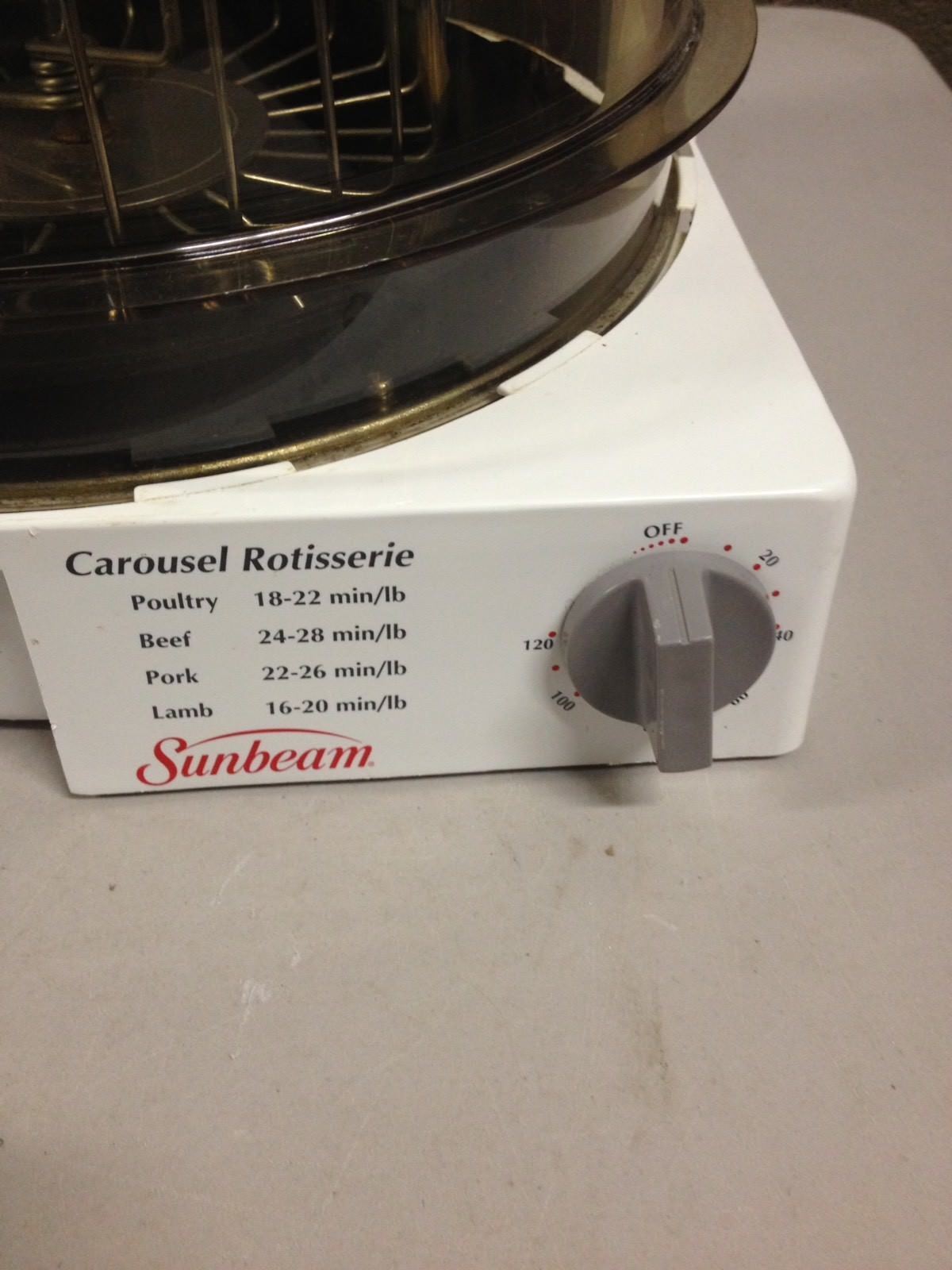 Sunbeam CAROUSEL ROTISSERIE Vertical Oven Counter Top Roaster Broiler