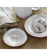 Pottery Barn &quot;Nibble&quot; Plate Red White Appetizer Plate Farmhouse Limited ... - $33.55