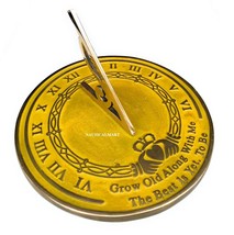 Garden Sundial Grow Old with Me -The Best is Yet, to be (Golden Finish), Unique 