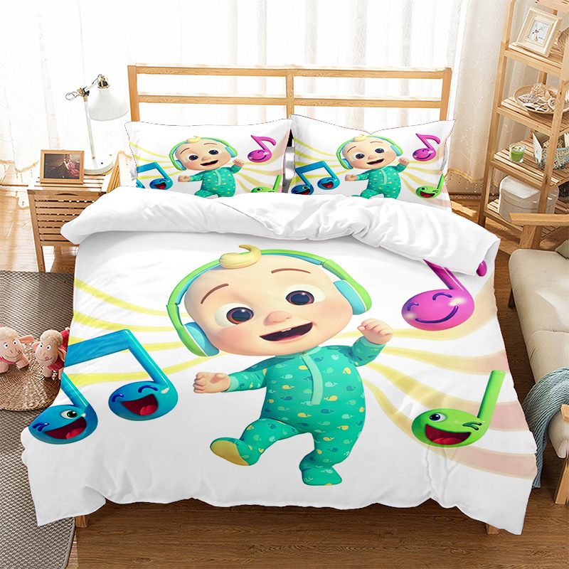 3D Cartoon Bedding Set 3Pcs Duvet Cover Sets,240*220Cm-Super Baby Jj Series #M25