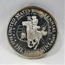 1776-1976 High Relief Paul Revere Horse .999 Silver 1oz RARE! AJ988 - $57.02
