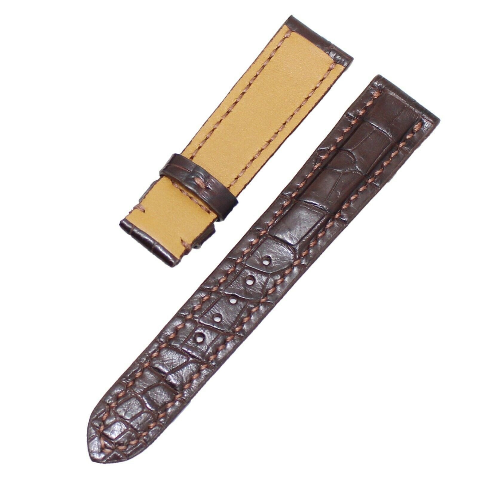 WareWel Crocodile Pattern Genuine Leather Watch Strap with Quick