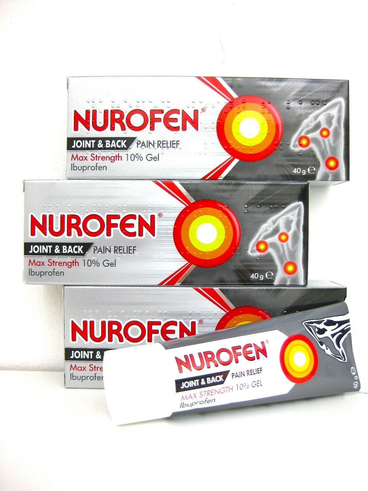 3 Nurofen Max Strength 10 Ibuprofen Pain Relief Gel 40g Us Seller