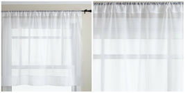 Short Panel Solid Sheer Window Curtain Rod Pocket 58 Inch x 36&quot; - White ... - $23.99