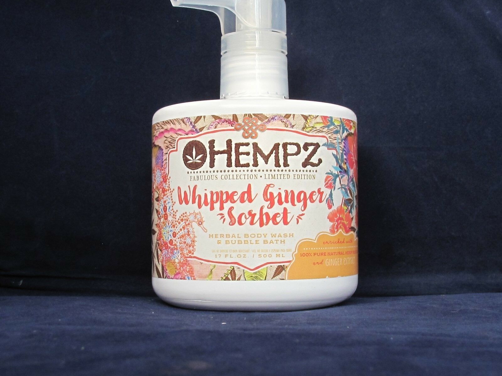Hempz Herbal Body Wash Bubble Bath Whipped Ginger Sorbet LTD paraben