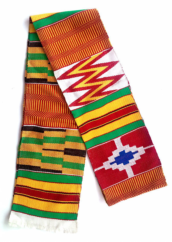 Ashanti Kente Cloth Scarf Stole