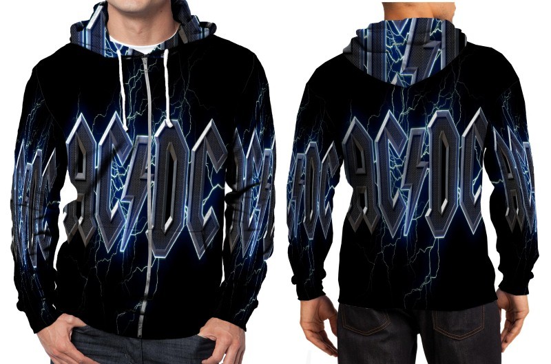 Ac Dc Logo Blue Lightning Hoodie Zipper And 50 Similar Items