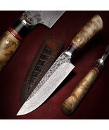 chef&#39;s knife handmade 7in damascus steel japanese style kitchen slicing ... - $198.00