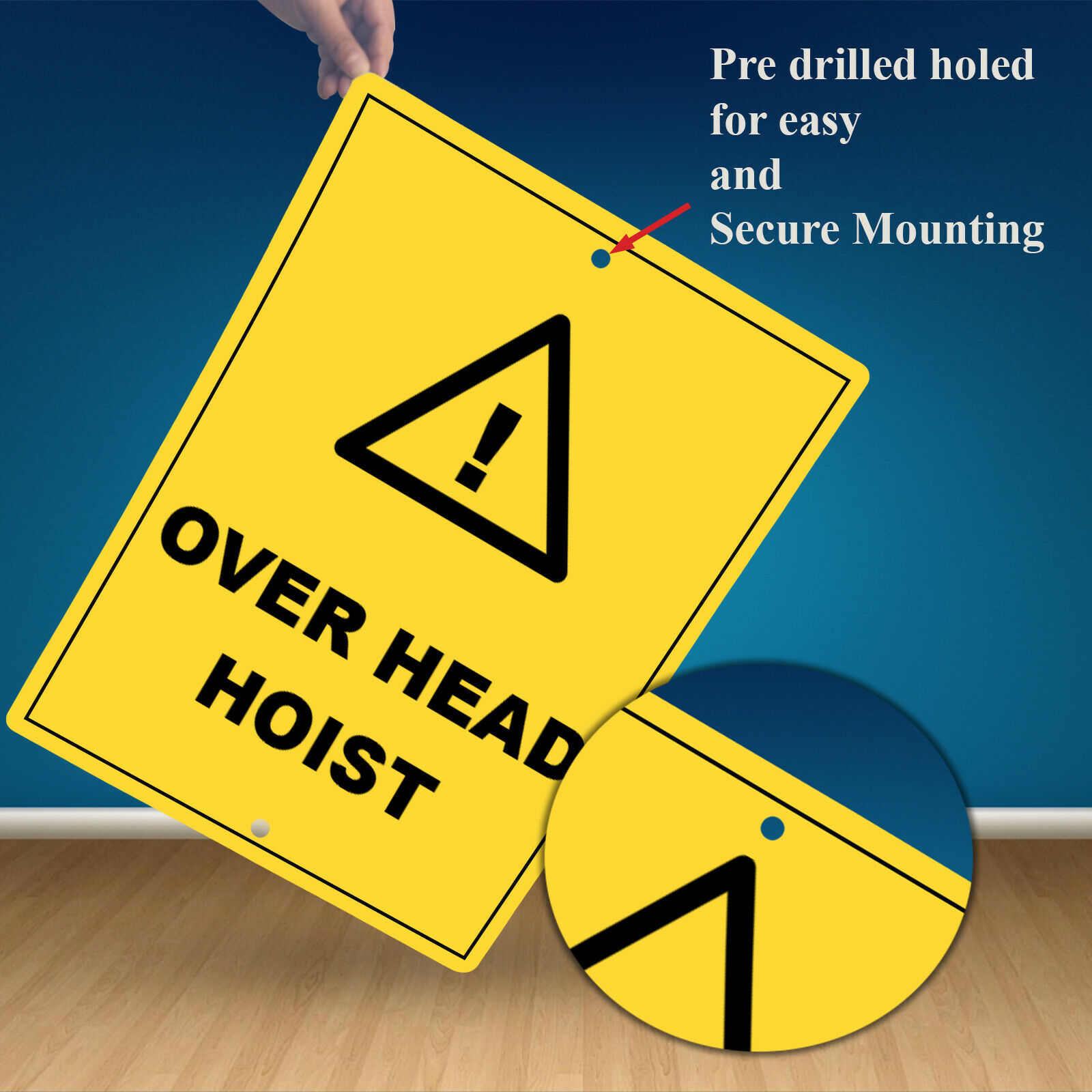 Over Head Hoist Warning Sign, Metal Aluminium Hazardous Safety UV Print Sign Plaques & Signs