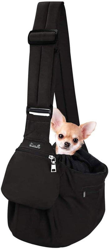 Lukovee Pet Sling Carrier, Dog Papoose Hand Free Puppy Cat Carry Bag with Bottom
