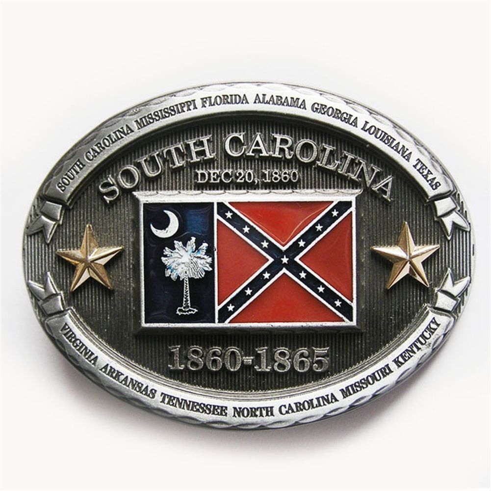 New Vintage Western Oval South Carolina Flag Belt Buckle Gurtelschnalle Boucle