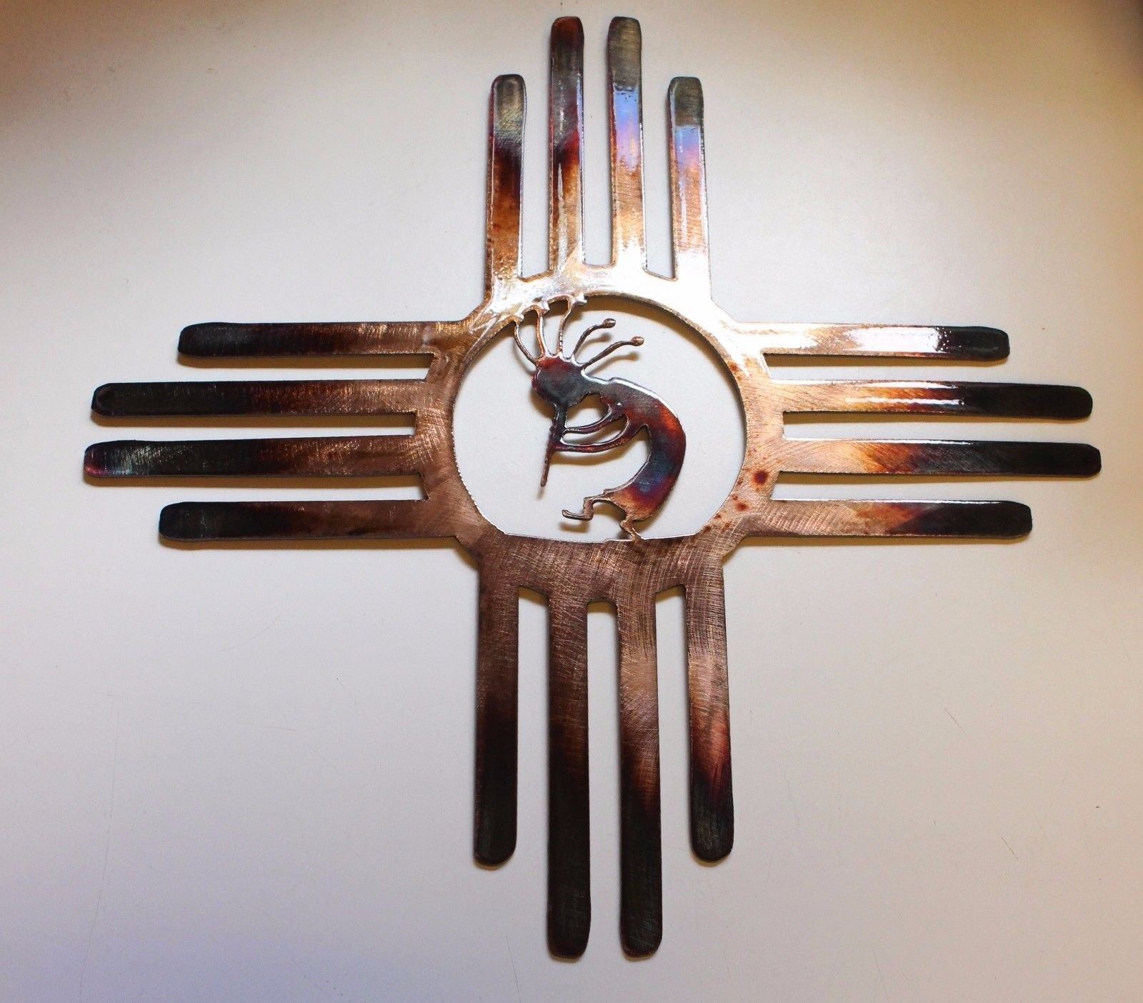 Southwestern Zia with Kokopelli Metal Wall Art Decor 14 