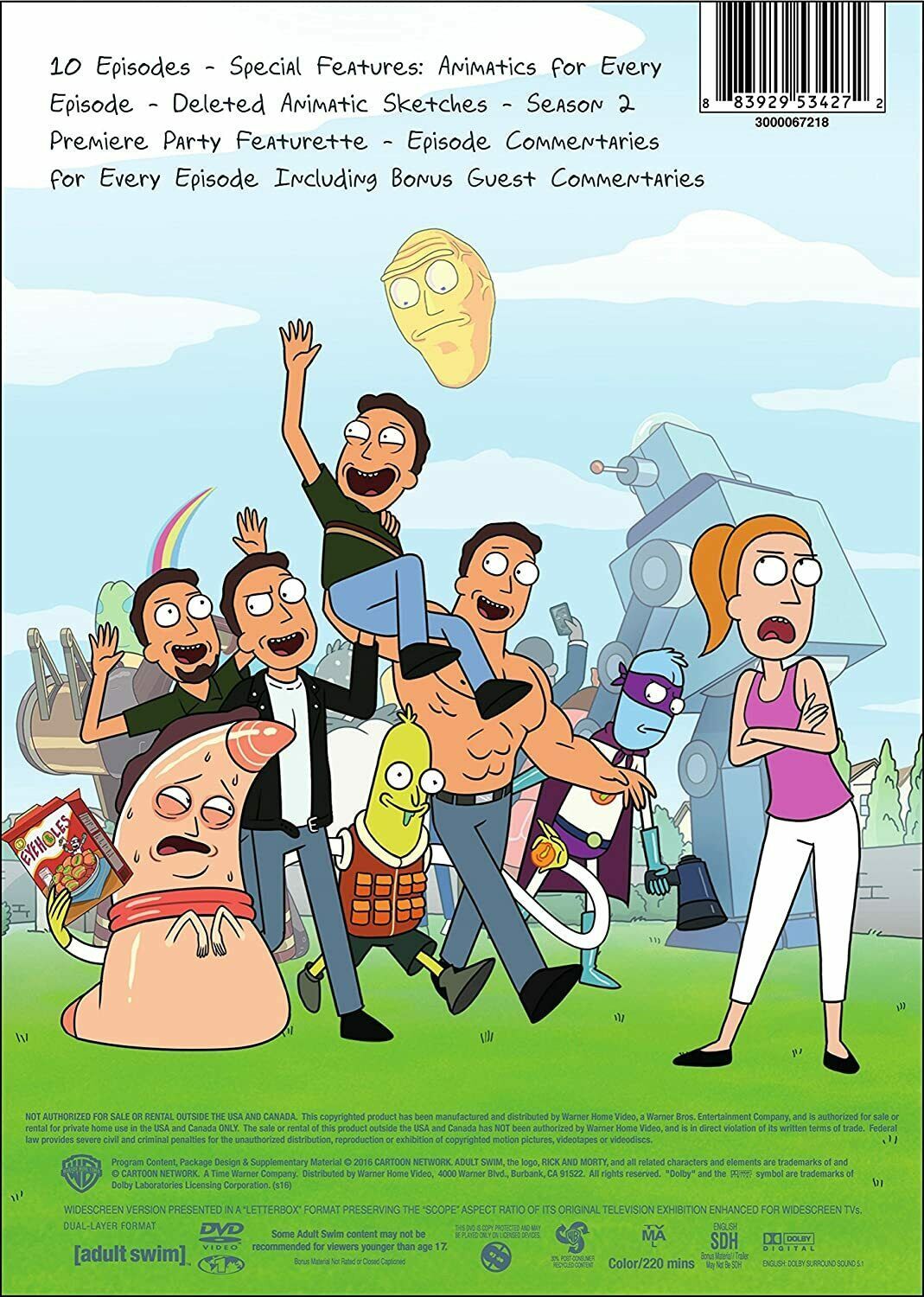 Rick and Morty: Season 2 (DVD, adult swim, 2014, Widescreen, Region 1 ...