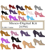 Glitter Shoes Digital Kit-Jewelry Tag-Clipart-Art Clip-Gift Tag-Digital ... - $2.50