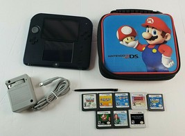 Nintendo 2DS Launch Edition Blue &Black Handheld System w/ Case & 8 Games - $197.99