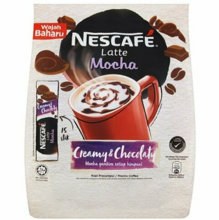 2 X Hot Nescafe 3 in1 Instant Premix Coffee Latte Mocha Creamy and Chocolaty NEW