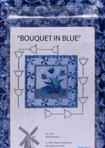 30&quot;x 30&quot; Bouquet in Blue Quilt Kit Dutch Shoe Tulips Flowers - Quilt Kit... - $39.97