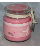 White Peach Bamboo Candle Breast Cancer Chesapeake Bay for the Cure Jar New - $16.48