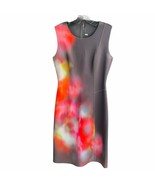 Elie Tahari Sheath Tank Dress Womens 2 Black Abstract Multicolor Floral ... - $74.79