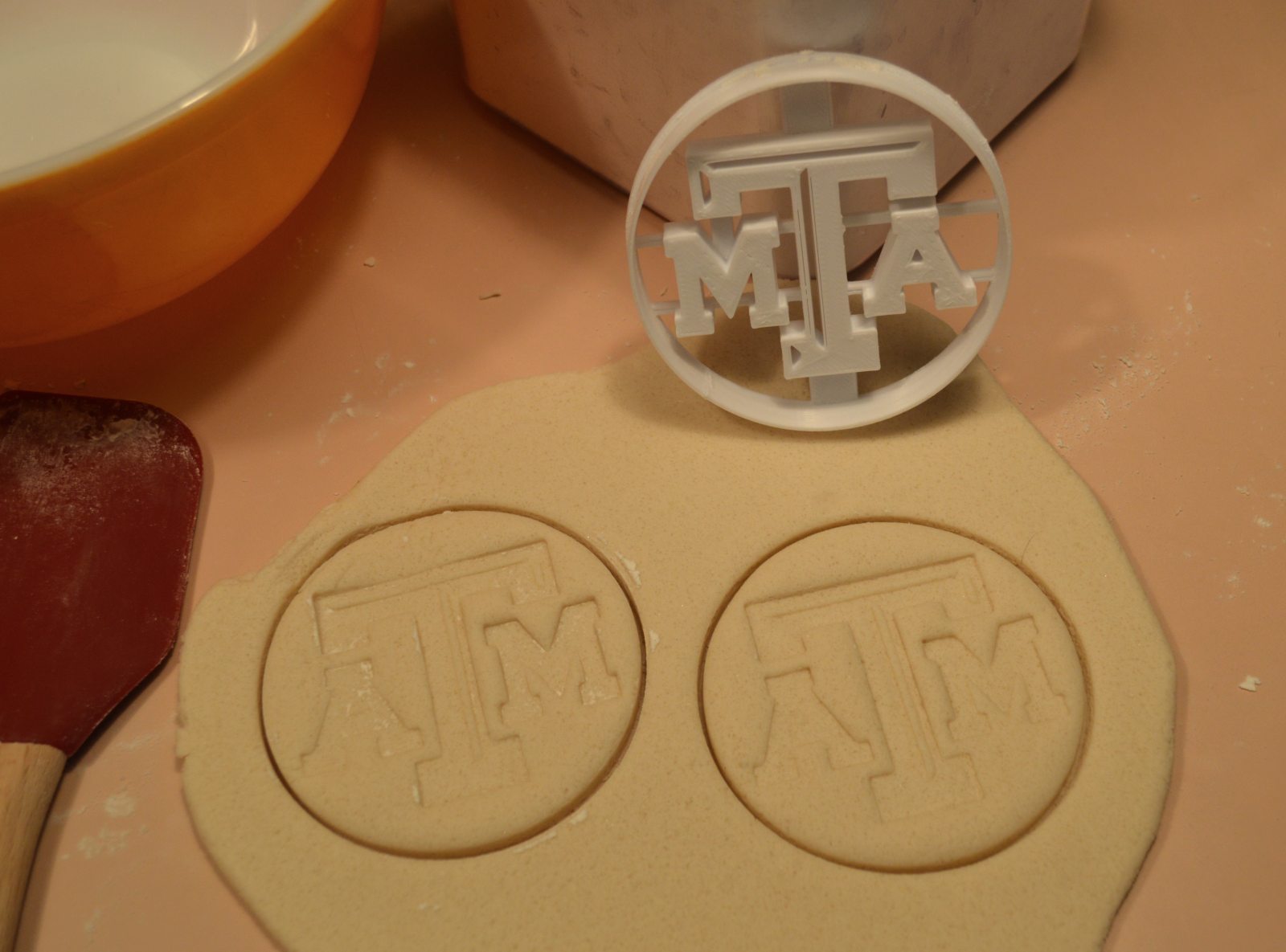 Texas A&M University Imprint in Circle Sports Cookie Cutter Made in USA