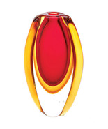 Accent Plus Red and Gold Sunfire Glass Vase - $53.39