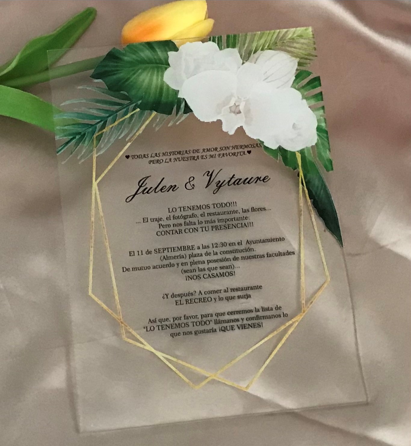 White Rose Acrylic Wedding Invitation,Custom 10pcs Acrylic Party Menu with base