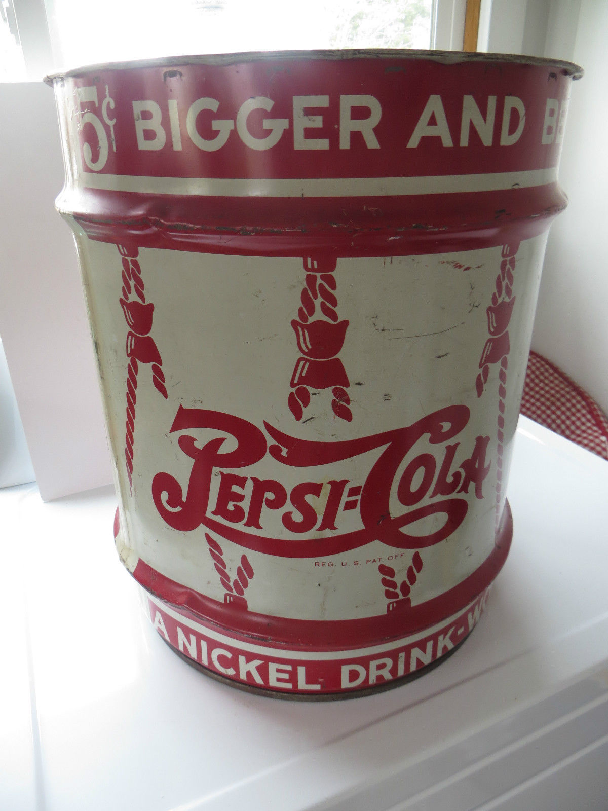 1940 Original Pepsi-Cola soda pop antique advertising syrup steel ...