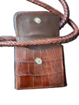 Women Brighton Brown Braided Leather Belt Bag Waist Fanny Pack Metal Buckle image 5