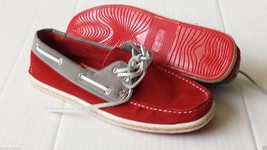 GBX Men Size 8.5 Boat Shoes Espadrilles Red Leather Combination New - $38.75