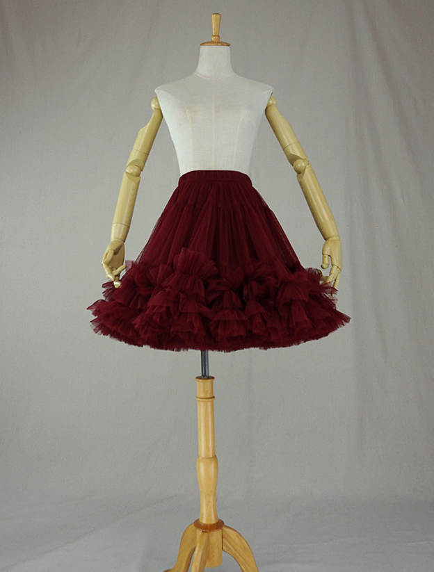 Women Layered Tulle Tutu Skirt Puffy Ballerina Tulle Skirt Plus Size Red Blush Tutu Wedding 